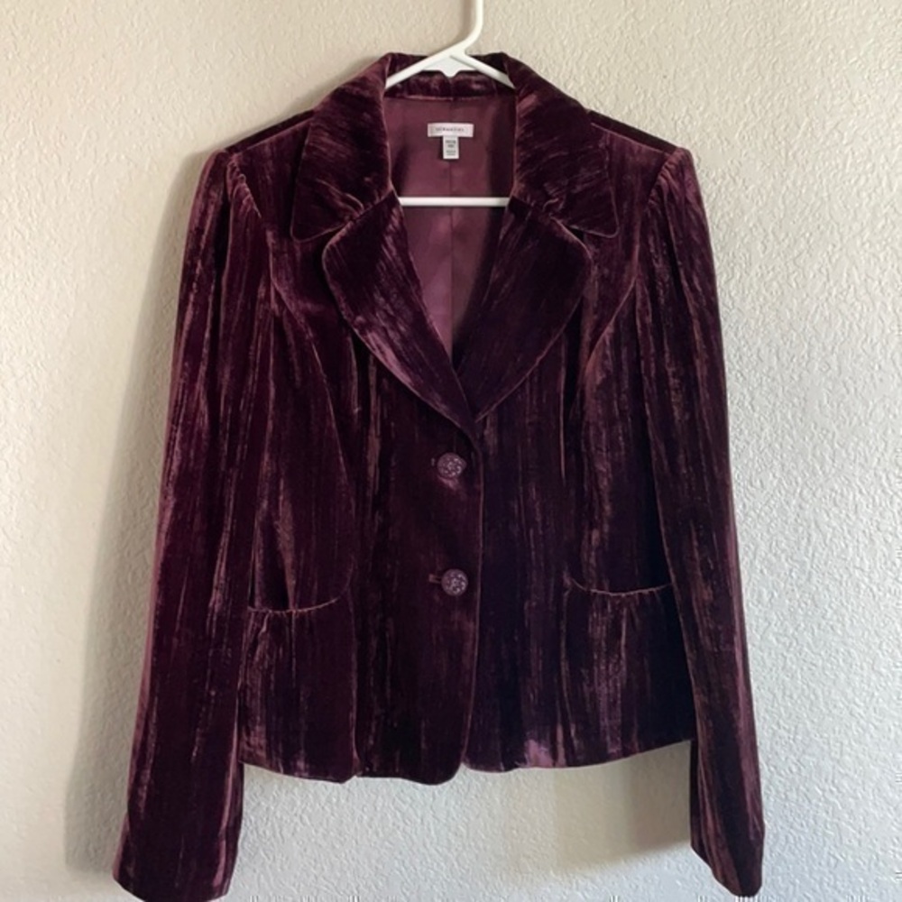 Semantiks velour burgundy blazer 10 p